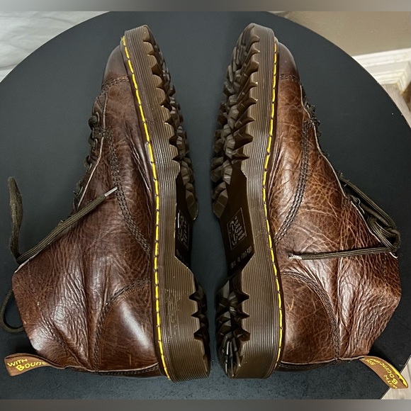🇬🇧 VINTAGE Rare Dr. Doc Martens Brown Leather 8088 Combat Boots MADE IN ENGLAND - Picture 8 of 13